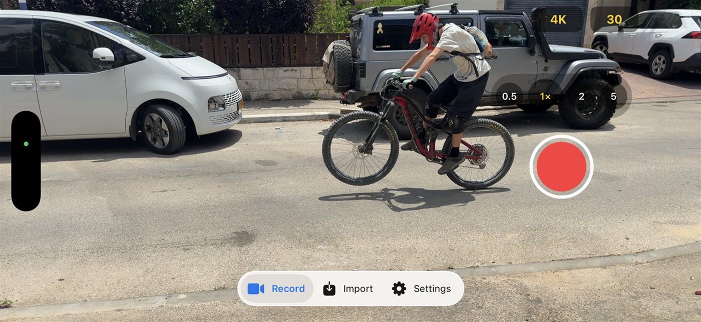 Recording a ride with lens and frame-rate controls